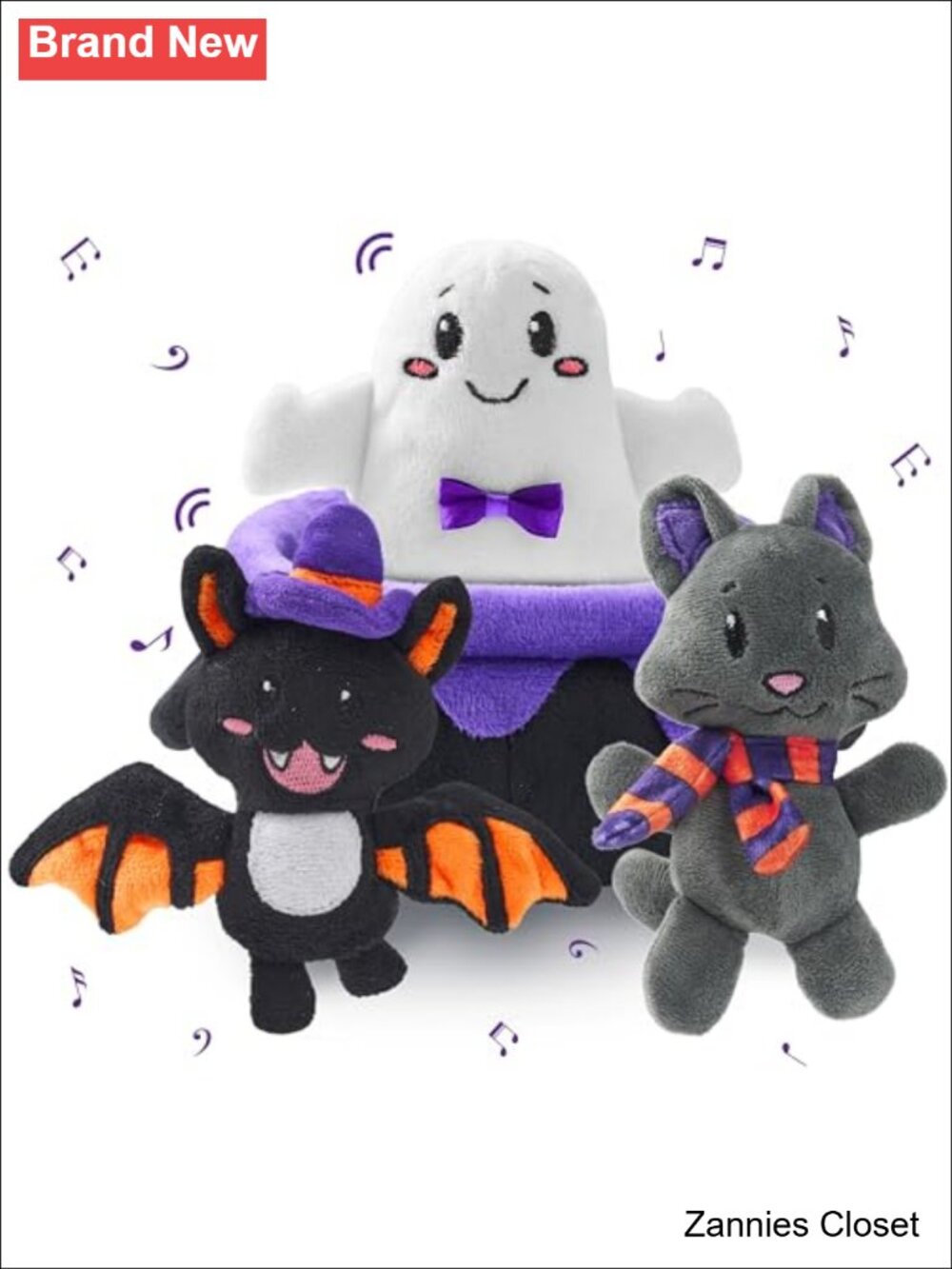 👻 JOYIN Halloween Plush Toy Set 4PCS Cauldron Ghost Bat Cat Playset